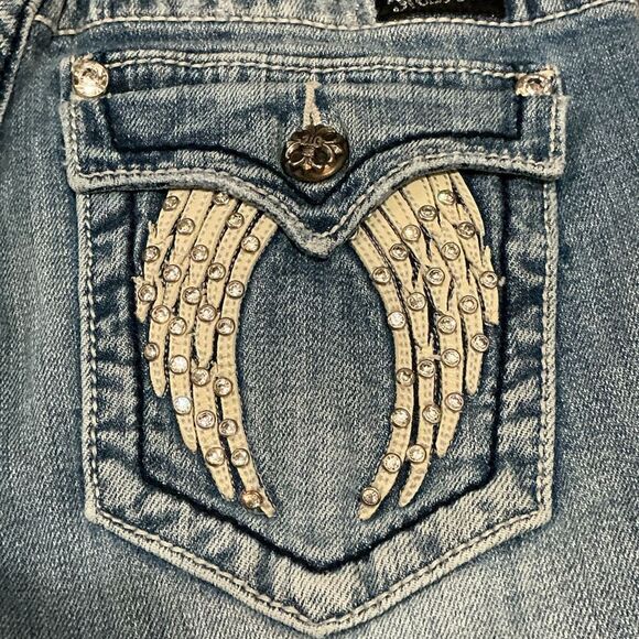 Miss Me Light Washed Distressed Signature Capri Jeans Size 27 - Picture 5 of 10